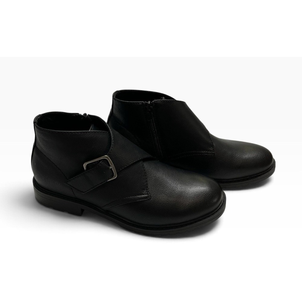 Frye And Co Oliver Boots Black Faux Leather Ankle Bootie 8 Side Zip Classic